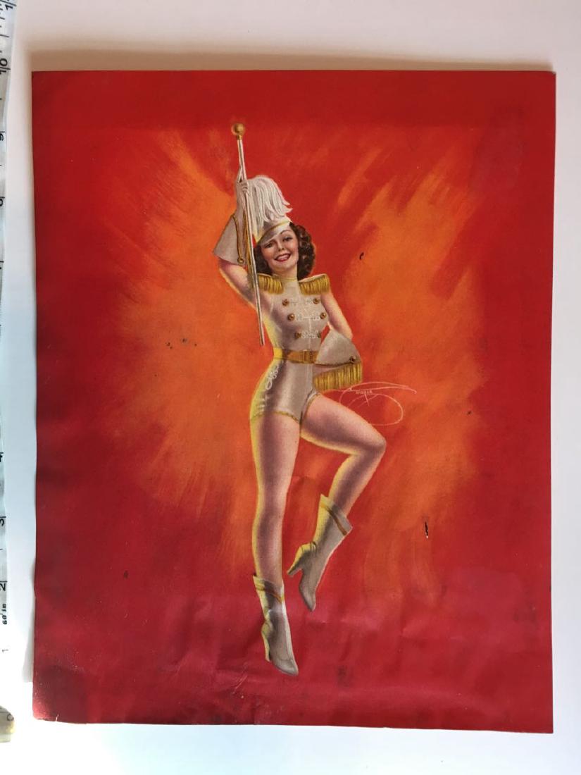 PIN-UP - BAND LEADER: PIN-UP - Band Leader. This amazing pin up is on thin stock and looks like it has some water damage.