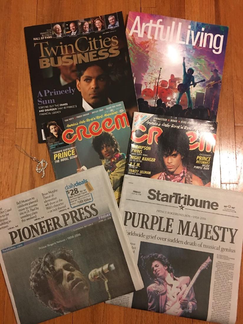 PRINCE REST IN PEACE COLLECTION - Including two shirts: PRINCE ROGERS NELSON REST IN PEACE COLLECTION: WITH PRINCE LIVE IN NEW YORK WITH 3RD EYE GIRL - POSTER - SIGNED BY ARTIST DAVID BYRD. 2013 FREE GIFT WITH PURCHASE - First Ave. Lapel Pin. Direct from F