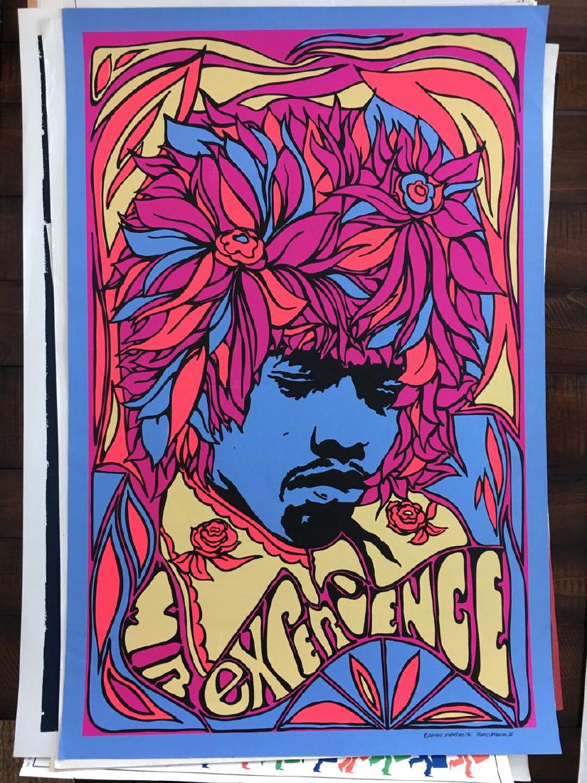MR. EXPERIENCE - RARE JIMI HENDRIX SILKSCREEN POSTER: MR. EXPERIENCE - RARE JIMI HENDRIX SILKSCREEN POSTER. On heavy stock. About 24 x 36. 1967 Pandora Productions. A Myers / Johansen III print.