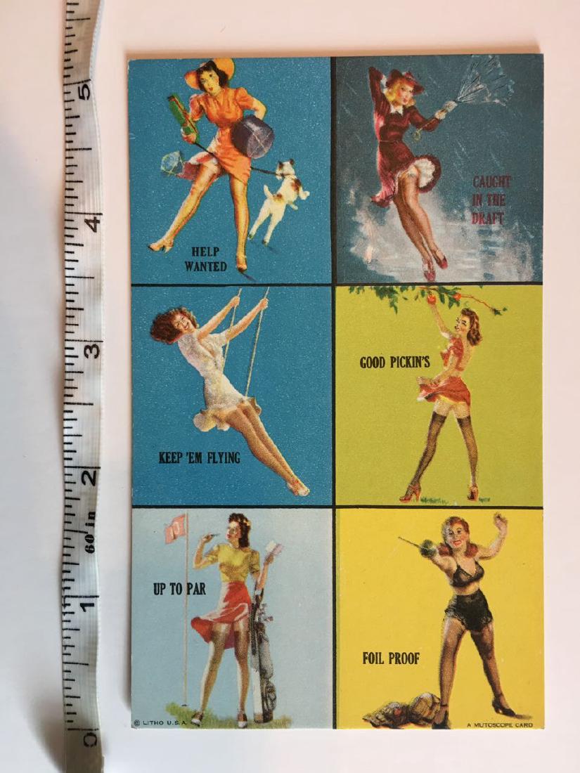 WONDERFUL MUTOSCOPE CARD - Collector: Each Mutoscope is an original from 1940s and is about 3 x 6 on heavy card stock. This is a near mint card and are historic artifacts of a bygone era. The Mutoscope was an early motion picture device, 