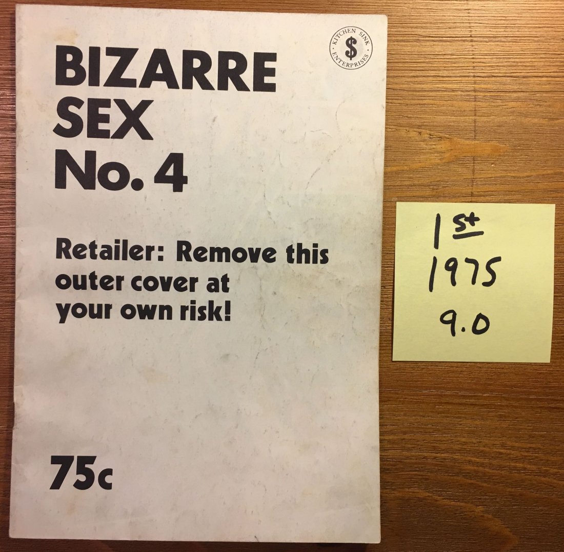 BIZARRE SEX #4 - 1ST PRESSING - 9.0: BIZARRE SEX #4 - 1ST PRESSING - 9.0. Underground / Adult Comix. Good condition, Ungraded. 9.0 condition. Underground / adult comix. Kitchen Sink. COVER STILL ON BOOK, SO COMIC COVER IS NEAR MINT !
