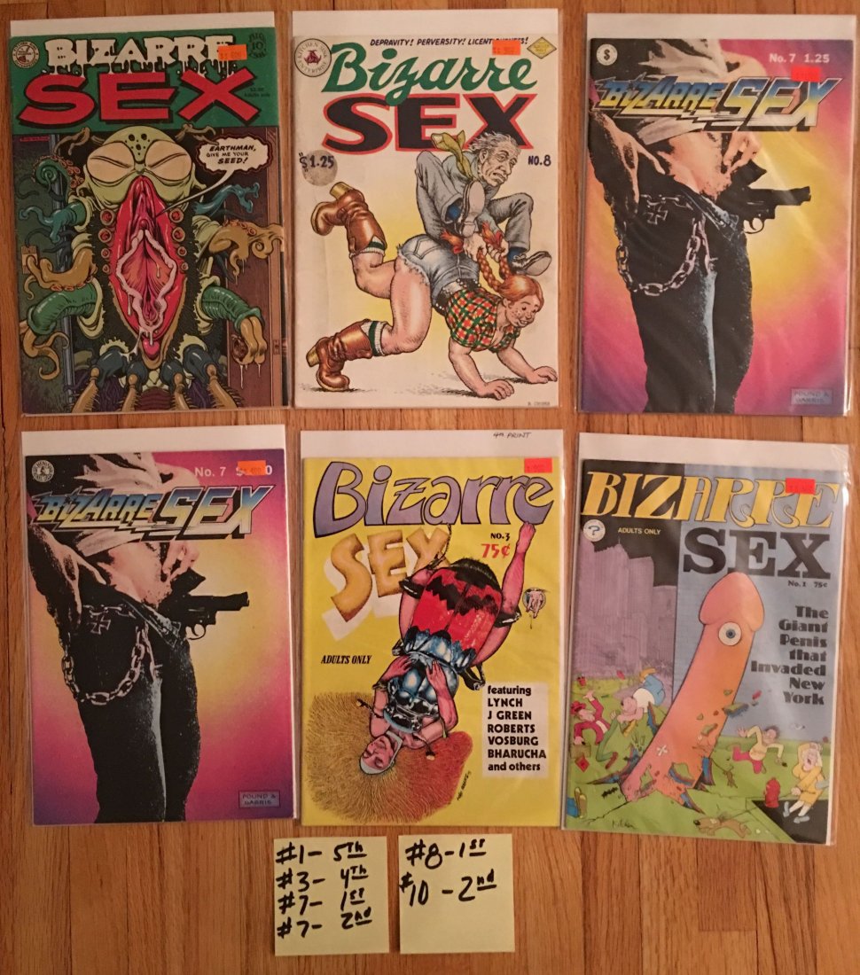 BIZARRE SEX LOT - AMAZING SET - 6 ITEMS: BIZARRE SEX LOT - AMAZING SET - 6 ITEMS. Underground / Adult Comix. Good condition in Ungraded various 5.0+ conditions. Kitchen Sink Enterprises. Stout. Pound & Garris. R. Crumb. Kitchen. Roberts. Ite