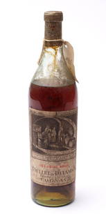 Cognac, 'Roulet & Delamain', 1884: Originalflasche mit Bleikappe. Gute Füllmenge, auf Schultermitte.