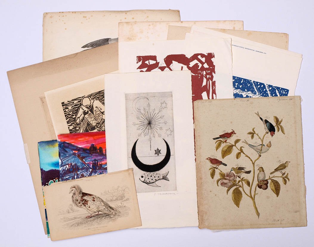 Konvolut Graphik, 20.Jhdt.: Landschaften, Tierdarstellungen etc., darunter ein Blatt von Kovac u.a.