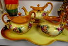 LIMOGES 4 x Piece Tea Set & Tray Hand Painted by Jackso