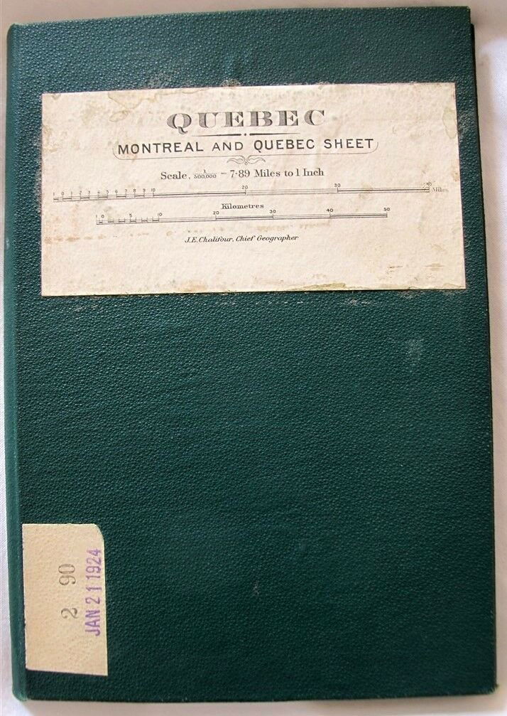 JOSEPH CHALIFOUR 1915 Map of Montreal Quebec Sheet Linen Backed 33" x 18" RARE! (1 of 4)