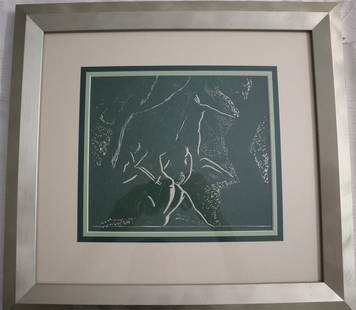 KENNETH BALLANTYNE (1886-1966) Linocut Print c1931 Wood Nymphs: KENNETH BALLANTYNE (1886-1966) Linocut Print c1931 Wood NymphsKENNETH M. BALLANTYNE (1886-1966) "WOOD NYMPHS" (1931) This charming lino cut by listed artist Kenneth Ballantyne is one of 3000 published