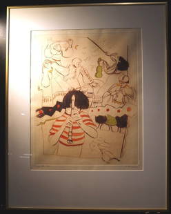 FRANCINE GRAVEL Canadian Female Listed Artist LE Etching 15/25 c1981 "Ensemble": FRANCINE GRAVEL Canadian Female Listed Artist LE Etching 15/25 c1981 "Ensemble"FRANCINE GRAVEL - "THE ENSEMBLE"This Limited Edition Etching by Listed Canadian female artist Francine Gravel is in very