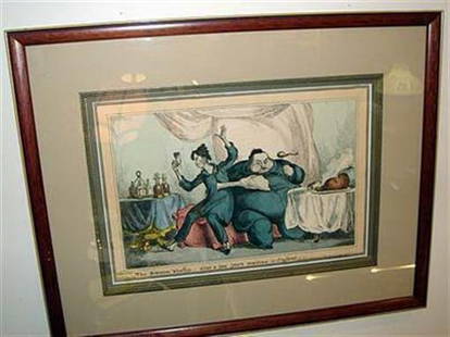 WILLIAM HEATH Rare Political Cartoon Siamese Youths c1829 Lithograph: Superb Original Framed William Heath Political Cartoon Siamese Youths 1829A WONDERFUL ORIGINAL LITHOGRAPH BY WILLIAM HEATH - "SIAMESE YOUTHS AFTER A FEW YEARS RESIDENCE IN ENGLAND"This original