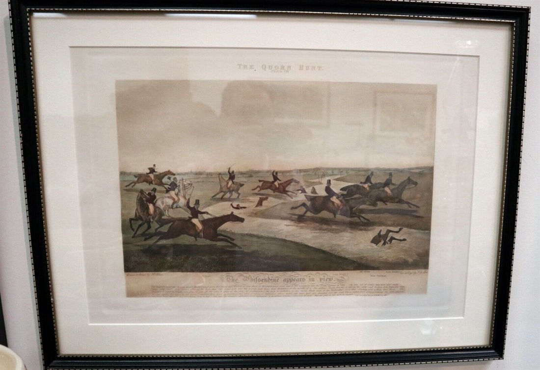HENRY ALKEN The Quorn Hunt Original Aquatint ca1840 Equestrian Framed: HENRY ALKEN The Quorn Hunt Original Aquatint ca1840 Equestrian FramedThe Quorn Hunt: The Whissendine Appears in ViewArtist: Henry Thomas Alken, 1785–1851, BritishDate: ca1840 Medium: Watercolor, wit
