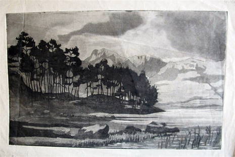 LANGDALE PIKES BLEA TARA Cumbria UK c1920 Woodblock Print Lake District: LANGDALE PIKES BLEA TARA Cumbria UK c1920 Woodblock Print Lake DistrictLAKE DISTRICT - BLEA PIKES - LANGDALE PIKES This original woodblock print dates to ca1950's and is in very good condition, full b