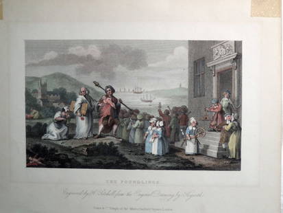 Engravings: Hogarth, William and Setchell, H. ( Engraver ) :ENGRAVING - THE FOUNDLINGS: Hogarth, William and Setchell, H. ( Engraver ) :ENGRAVING - THE FOUNDLINGS Published in 1820, ,12" x 10". ,This engraving is in very good condition, full borders as published, later graceful color,