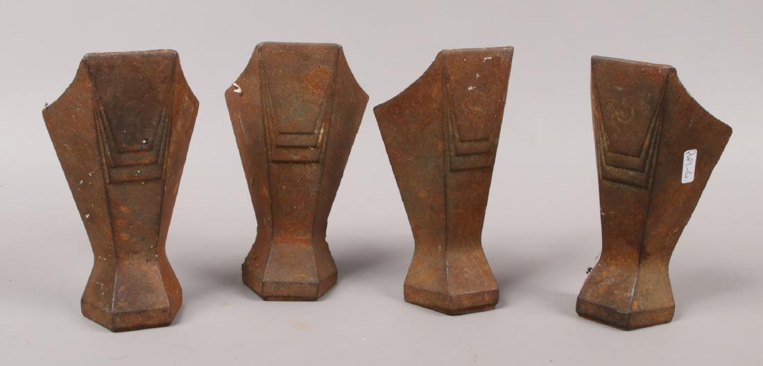 Four Art Deco cast iron feet stamped Magna, removed (1 of 1)