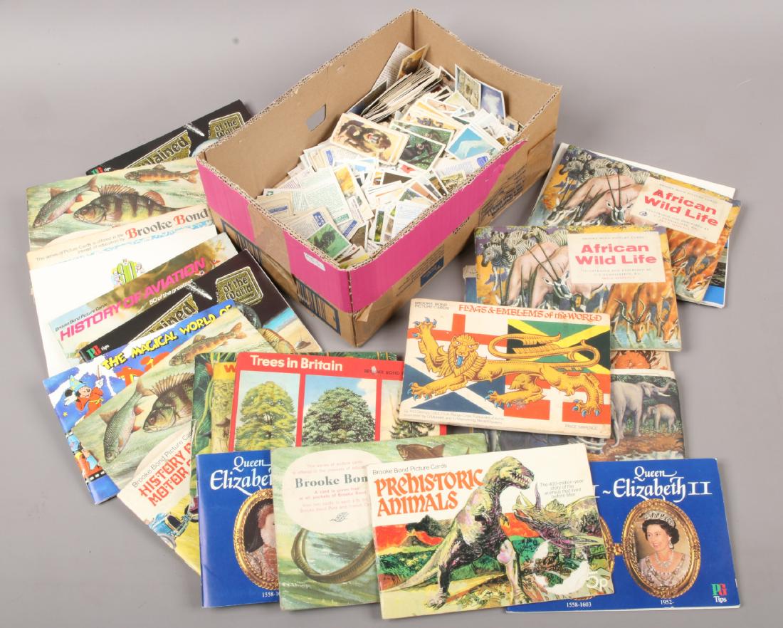 A box of tea cards loose and in albums. (1 of 1)