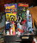 A box of comic book heros and villans on card some