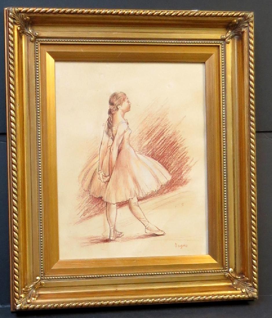 Edgar Degas - Sepia crayon on paper - Dedicated - COA (1 of 5)