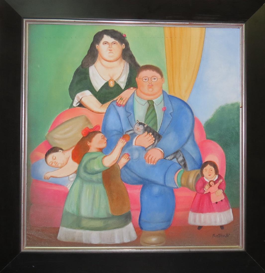 Fernando Botero - Oil on canvas "La Familia" COA 24.5" (1 of 5)