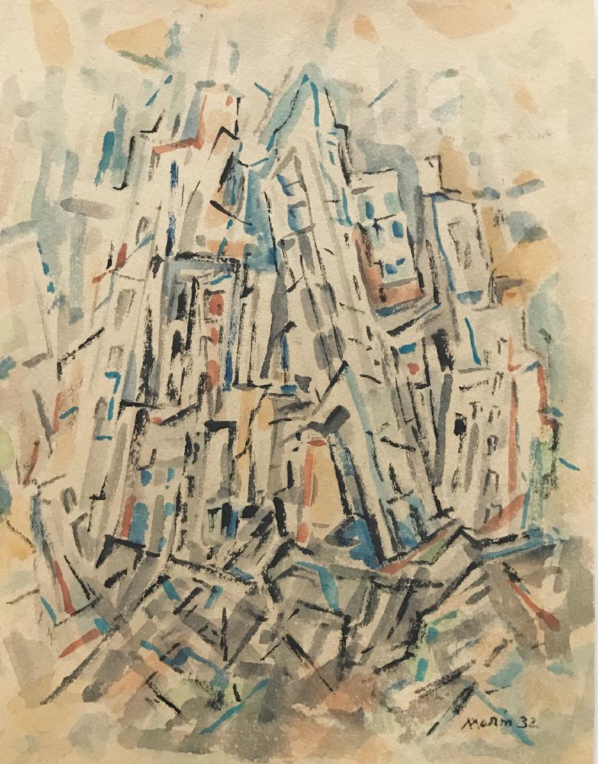 John Marin 1932 - Watercolor & gouache on paper - COA (1 of 3)