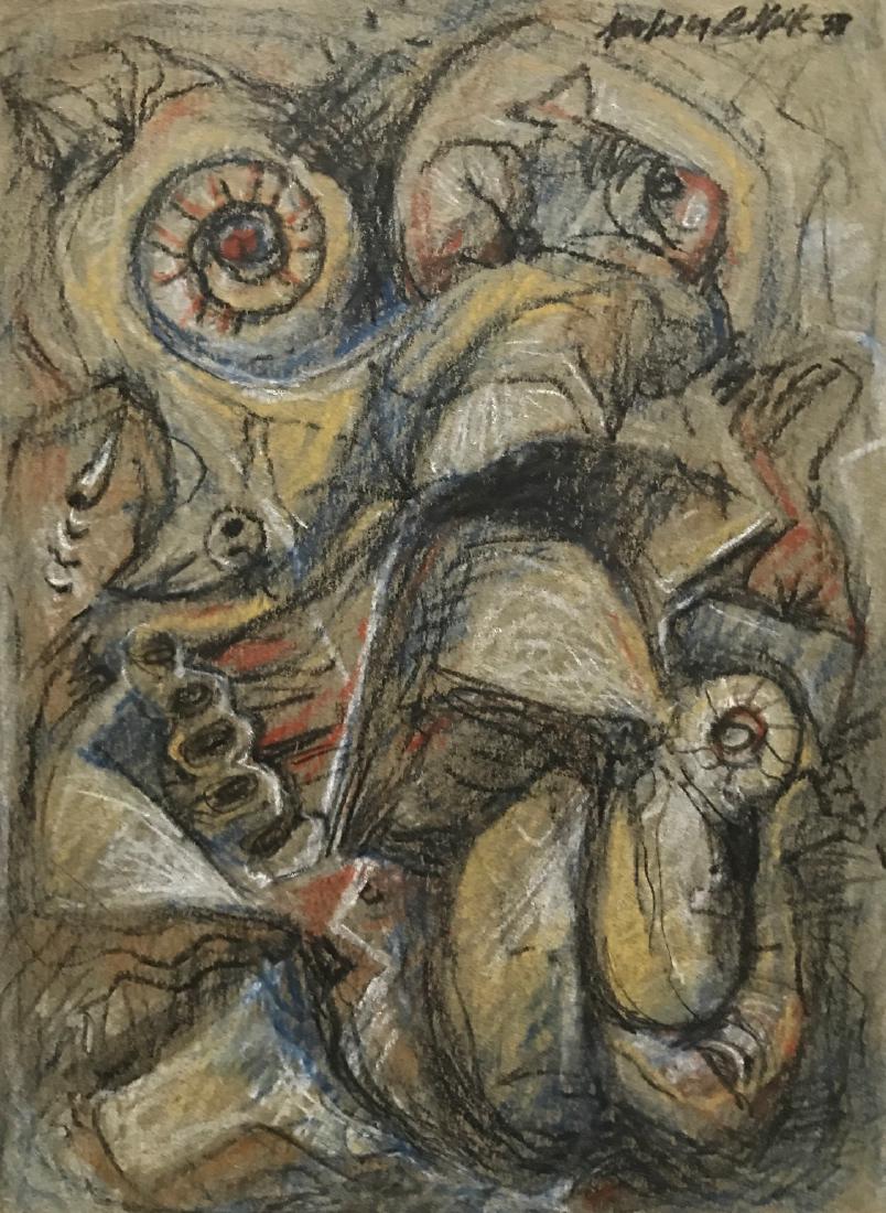 Jackson Pollock 1939 Pencil & Pastel on paper COA: Art: 10.0" x 7.4" Frame: 16" x 14" Shipping in USA $ 100