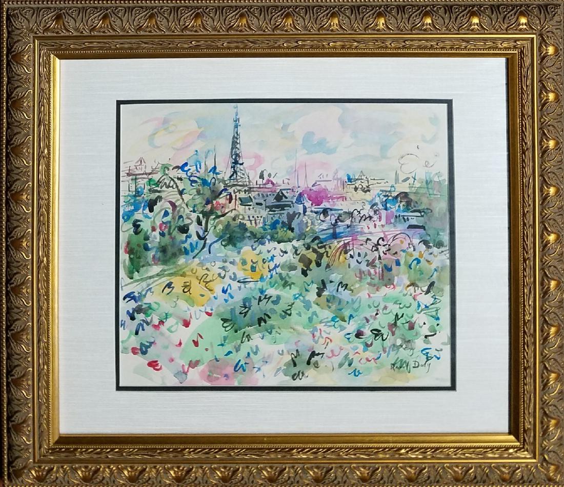 Raoul Dufy - Watercolor on paper - 14" x 12": Frame: 20" x 18" Shipping in USA $ 90 Raoul Dufy was a French Fauvist painter, brother of Jean Dufy. He developed a colorful, decorative style that became fashionable for designs of ceramics and texti