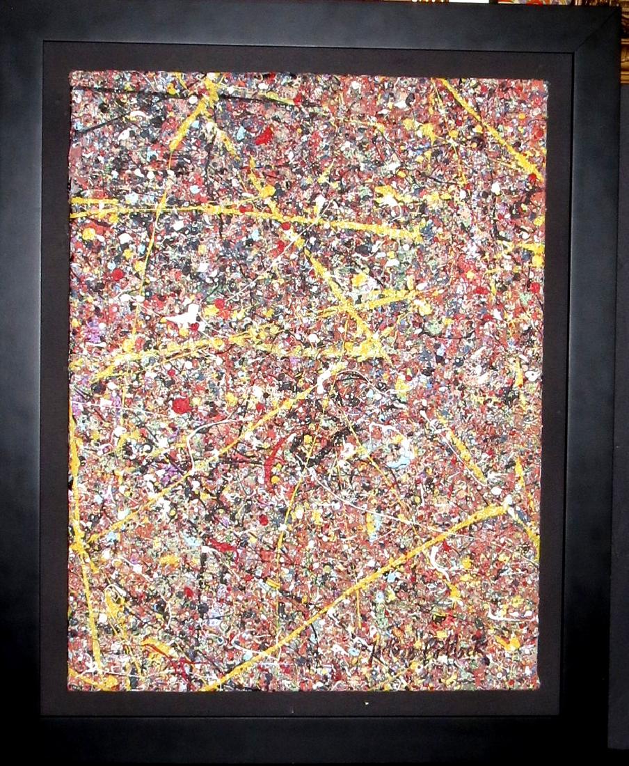 Jackson Pollock - Mixed media on canvas COA (1 of 4)