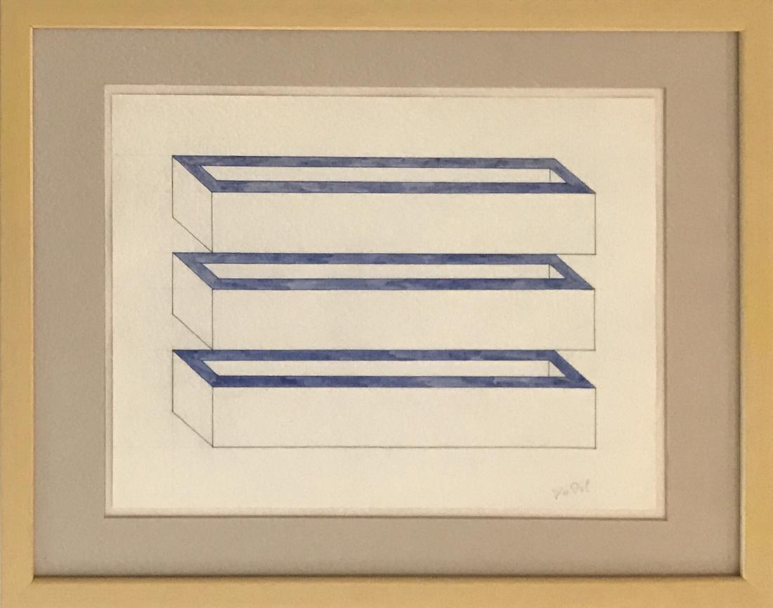 Donald Judd Pencil/Ink & Watercolor on paper (1 of 3)