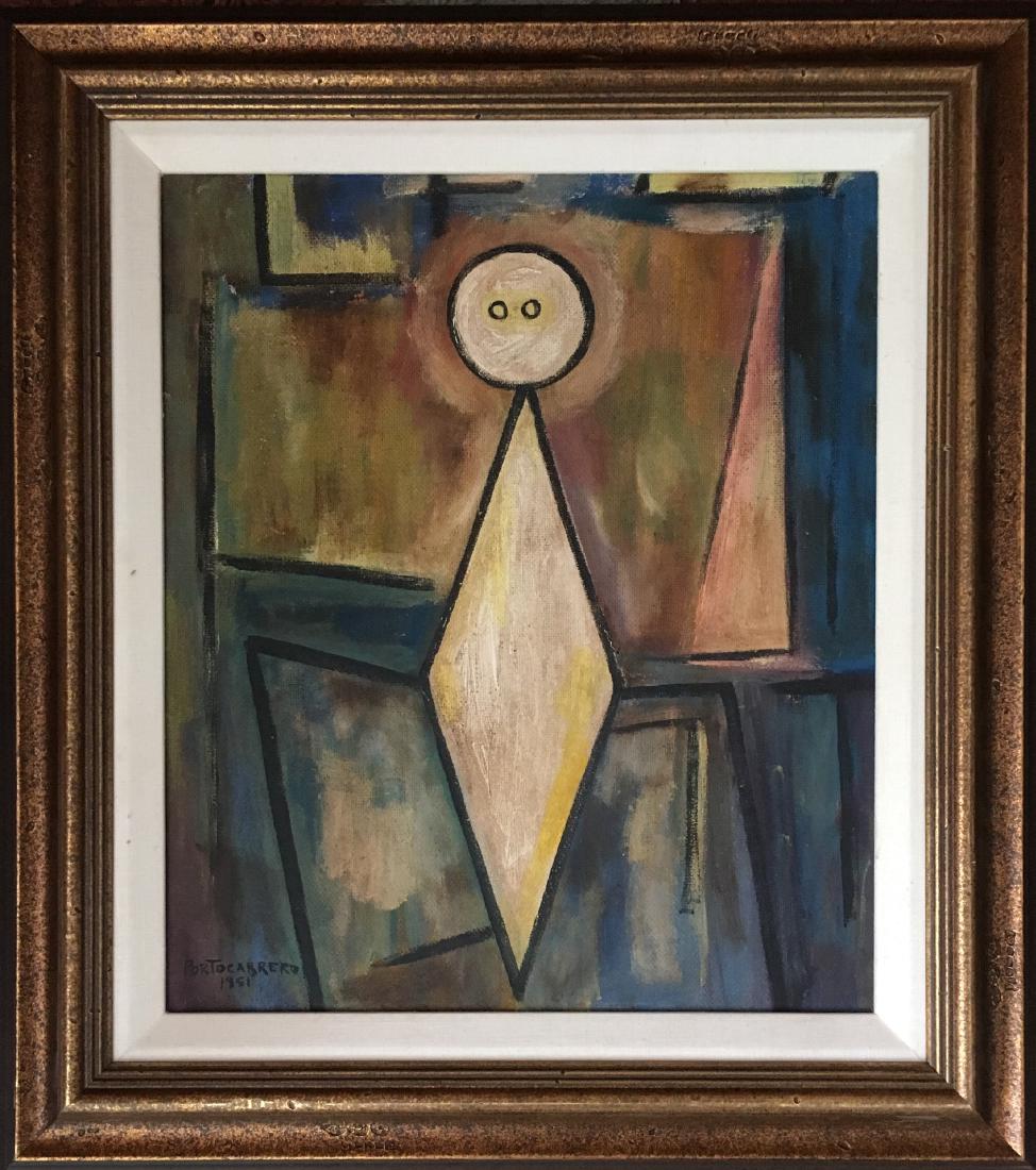 Rene Portocarrero 1951 Mixed media on Board Cuba: Art: 17" x 14.5" Shipping in USA $ 90