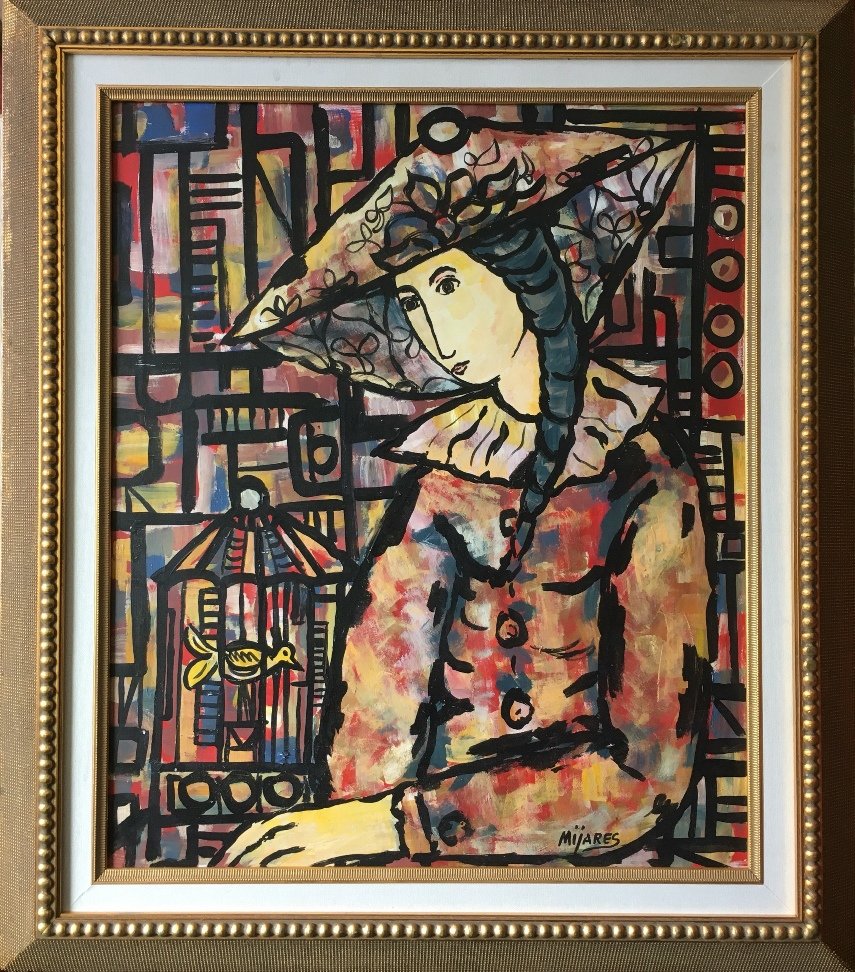 Jose Maria Mijares - Oil on canvas - Cuba 24" x 19": Shipping in USA $ 120