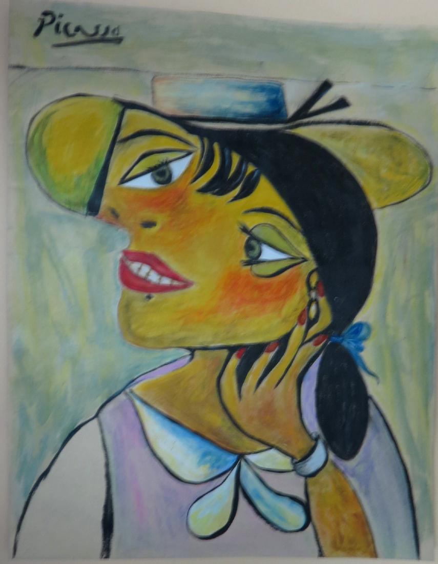 Pablo Picasso Colored pencil on paper COA 14" x 11" (1 of 4)