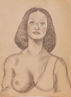 Emiliano Di Cavalcanti - Pencil on paper 10" x 8": Frame" 16" x 14" Shipping in USA $ 80 Emiliano Augusto Cavalcanti de Albuquerque Melo, known as Di Cavalcanti, was a Brazilian painter who sought to produce a form of Brazilian art free of any noticea