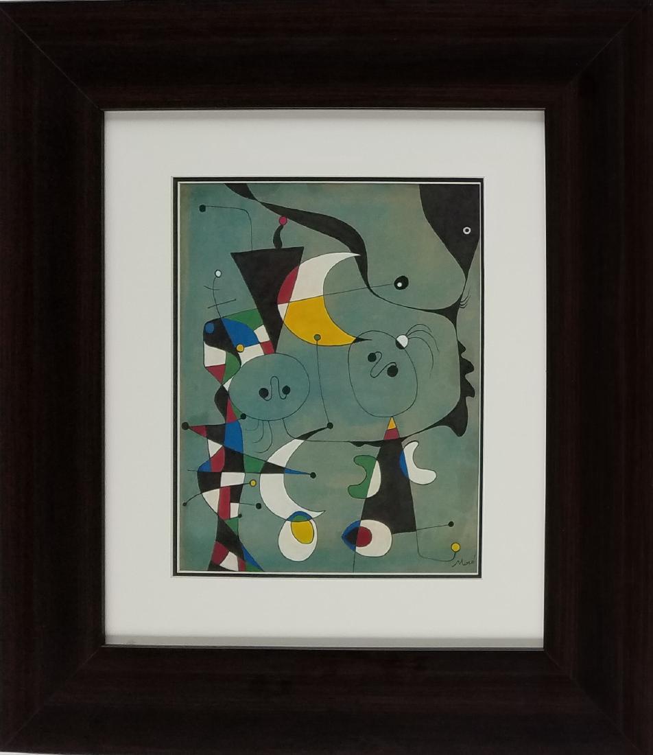 Joan Miro - Watercolor & ink  on paper - COA (1 of 3)