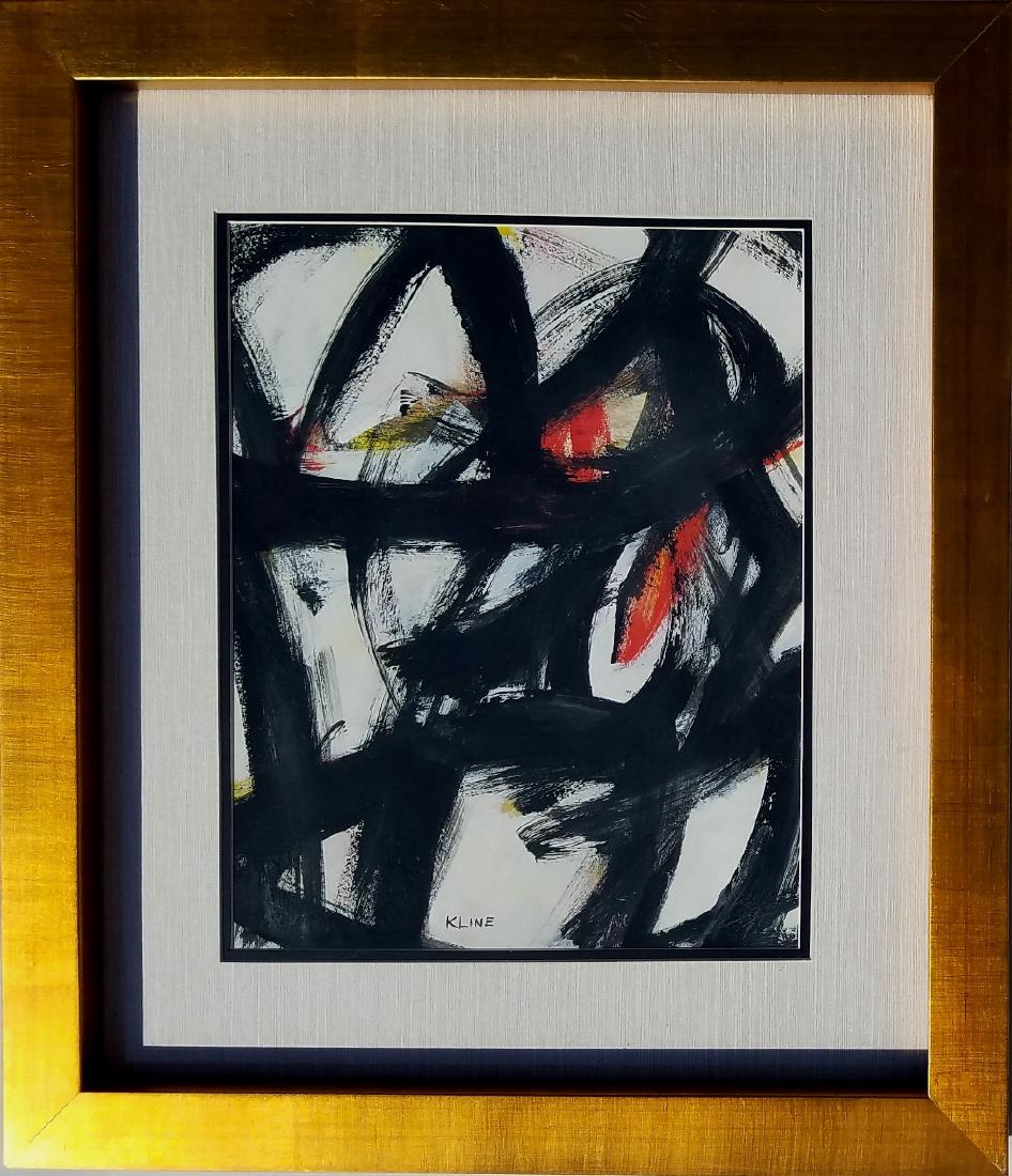 Franz Kline (Attrib) Mixed media on paper 14" x 11.5" (1 of 2)