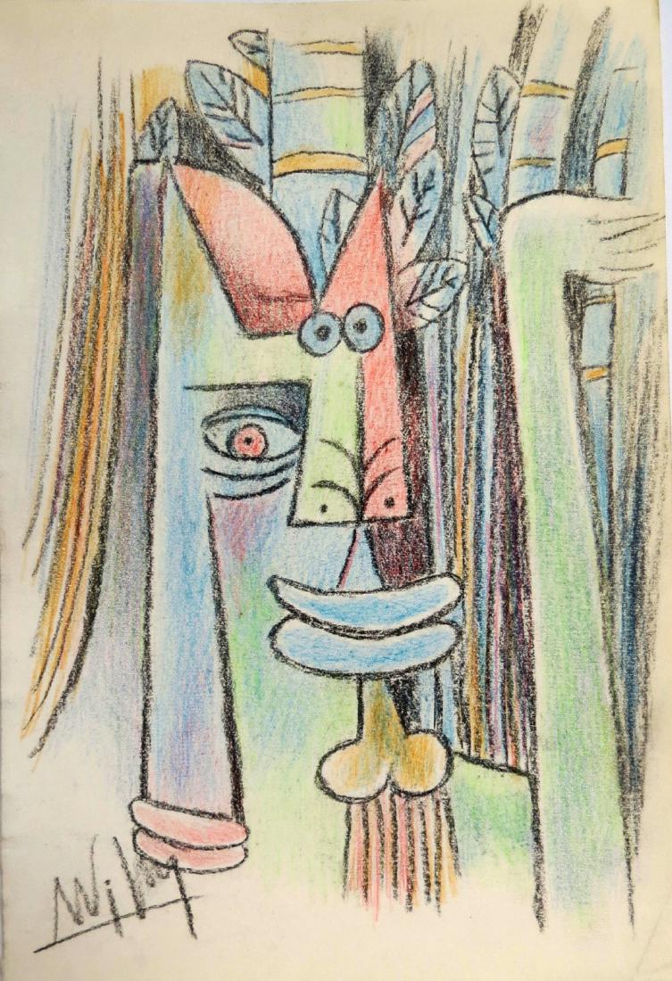 Wilfredo Lam - Color pencil on paper 10.2" x 6.7" (1 of 3)
