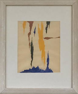 Clyfford Still 1957 Gouache on paper 12.5" x 10.5": Frame: 20" x 18" Shipping in USA $ 100 Clyfford Still was an American painter, and one of the leading figures in the first generation of Abstract Expressionists, who developed a new, powerful approach