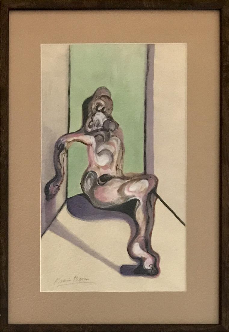 Francis Bacon -Attrib. Gouache on paper 14.2" x 8.5" (1 of 3)
