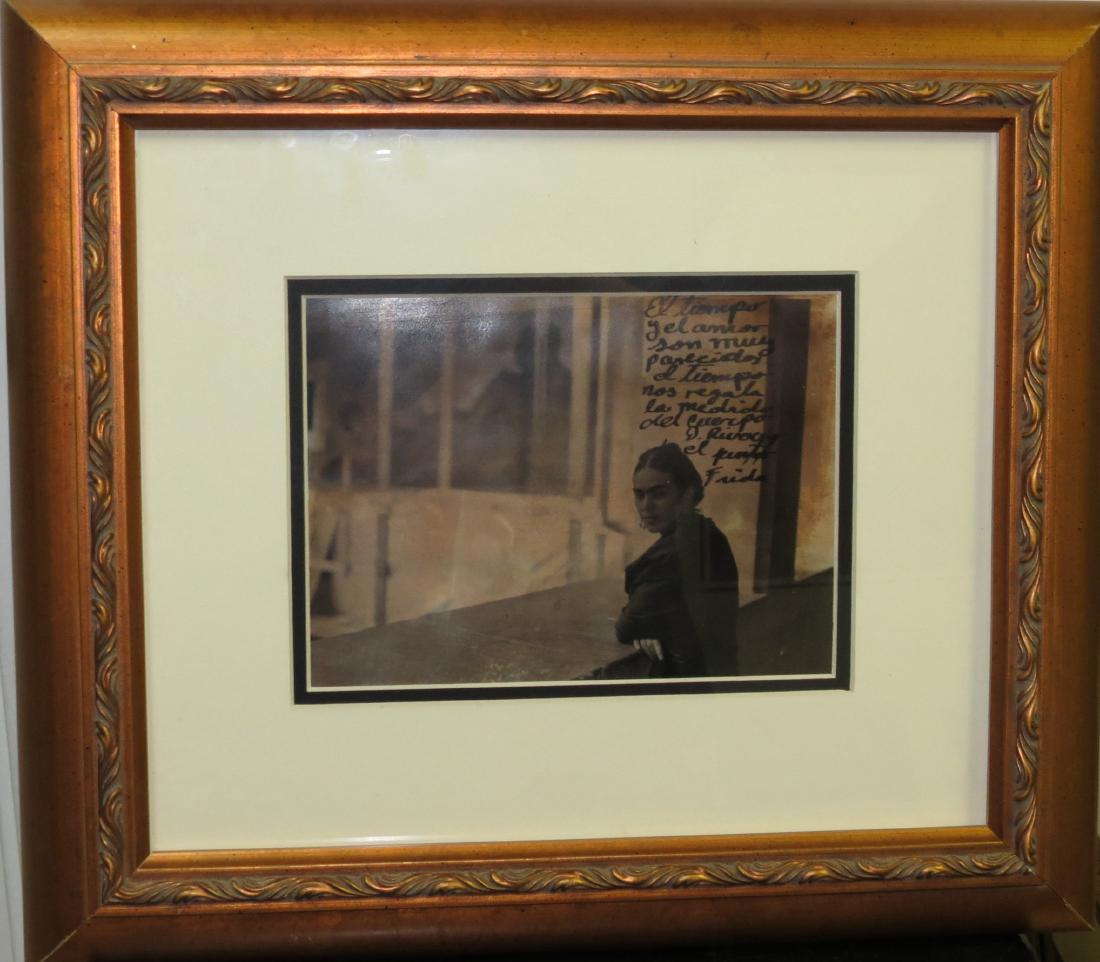 Frida Kahlo - Photograph Dedicated . 8" x 6": Frame: 16" x 14" Shipping in USA $ 45