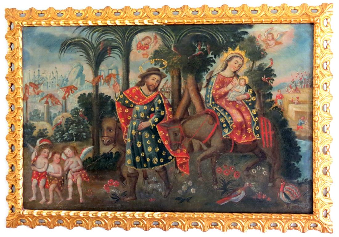 School of Charcas 18th Century , Flight to Egypt, Oil/C (1 of 9)