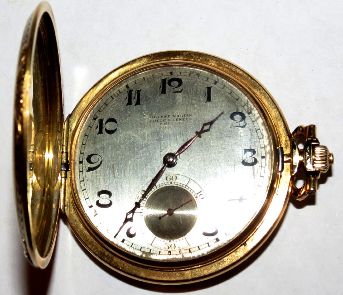 Ulysse Nardin 18K Gold Pocket watch Art Deco Enamel (1 of 5)