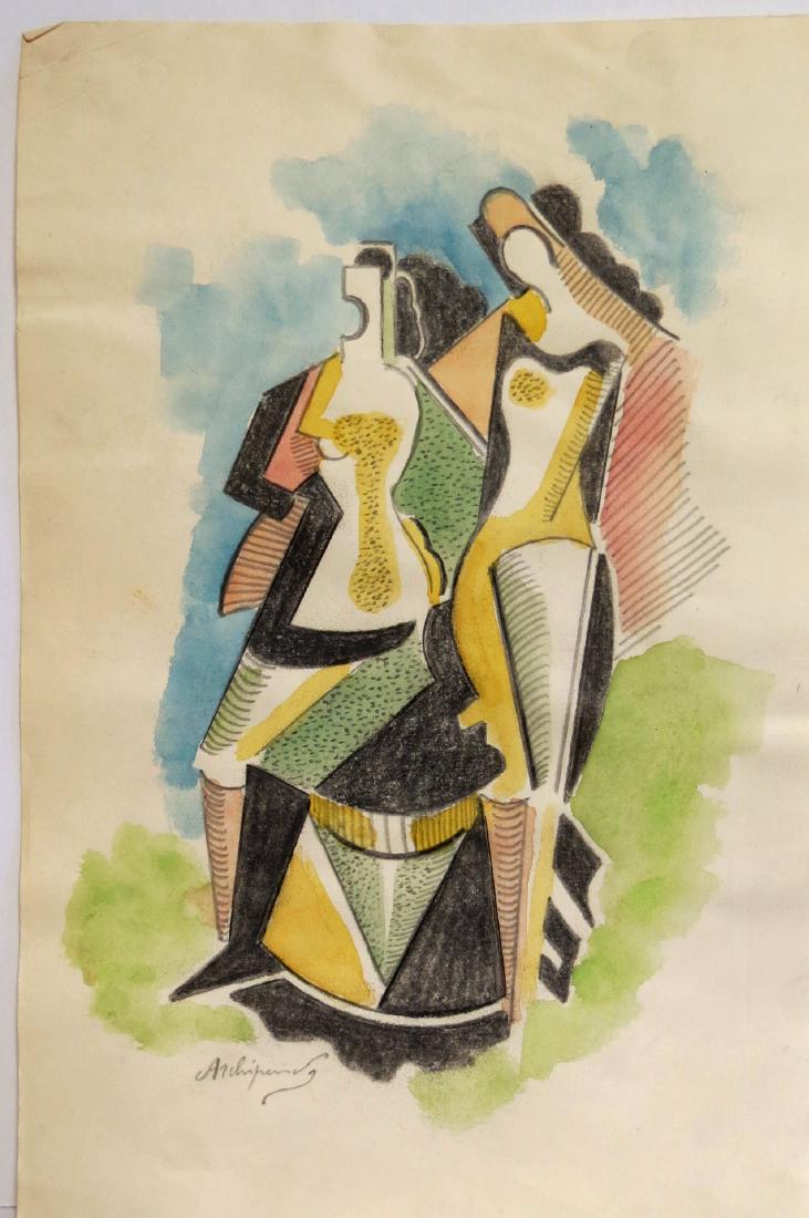 Alexander Archipenko - Color pencil on paper: Art: 10" x 6.5" Frame: 16" x 13" Shipping in USA $ 70. Alexander Porfyrovych Archipenko was a Ukrainian-born American avant-garde artist, sculptor, and graphic artist.