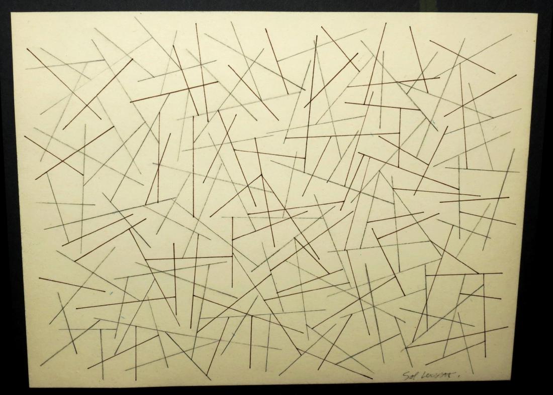 Sol Lewitt - Pencil & Ink on paper 7" x 9" Fr: 12" x (1 of 5)
