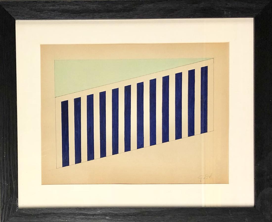 Donald Judd Pencil, Gouache & Ink on Paper 12" x 16" (1 of 2)