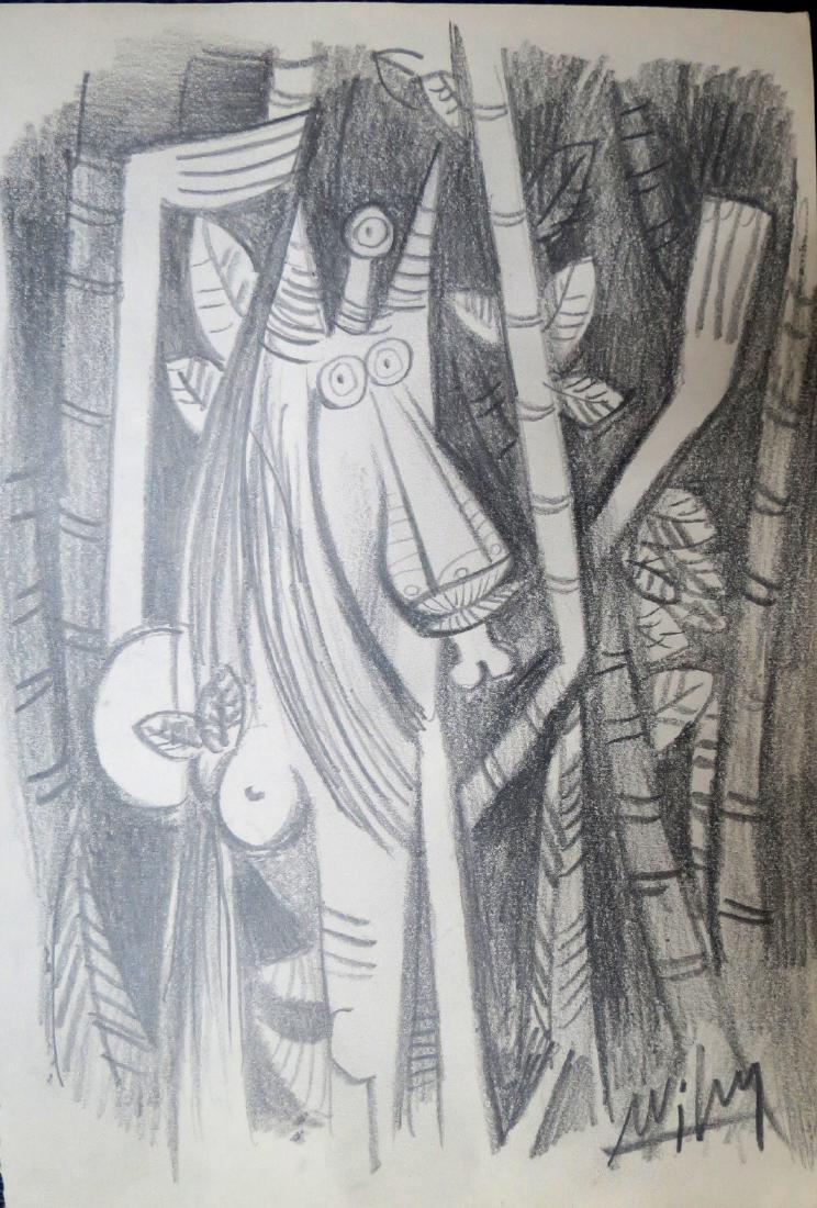 Wifredo Lam - Pencil on paper 10" x 7" Unframed (1 of 2)