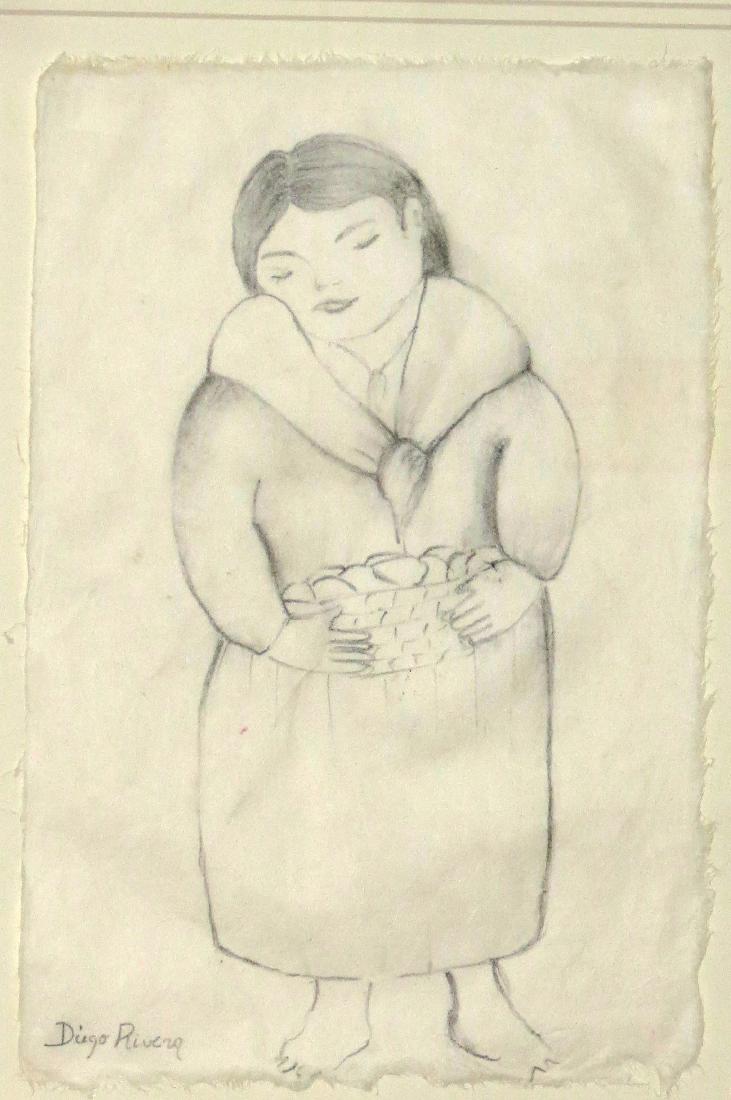 Diego Rivera Pencil on paper study 10.5"x 8" Fr.19"-16" (1 of 2)