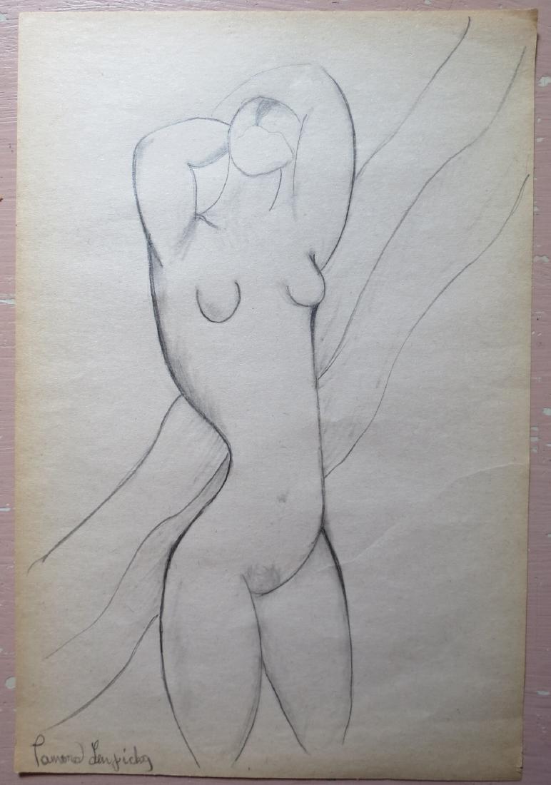 Tamara de Lempicka Graphite on Paper 7.5 x 11.5" A Deco: Frame: 16" x 20" Stamped on the back Shipping in USA $ 80 Tamara Lempicka was a Polish painter active in the 1920s and 1930s, who spent her working life in France and the United States.