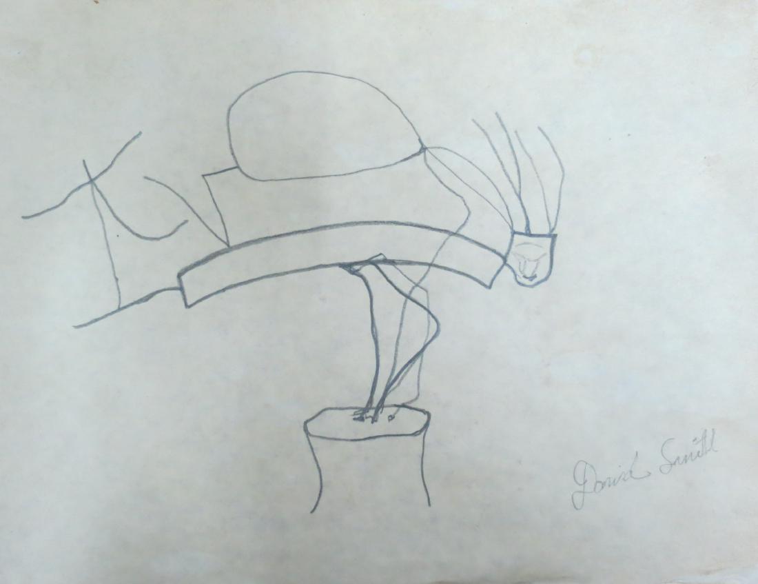 David Smith Pencil on Paper (Rough Draft) 9" x 12": Frame: 17" x 20" Shipping in USA & 90 Roland David Smith was an American abstract expressionist sculptor and painter, best known for creating large steel abstract geometric sculptures.