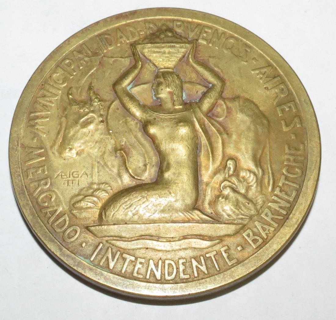 Bronze Medal Art Deco 1925 by Bigatti M. Bernatche (1 of 2)