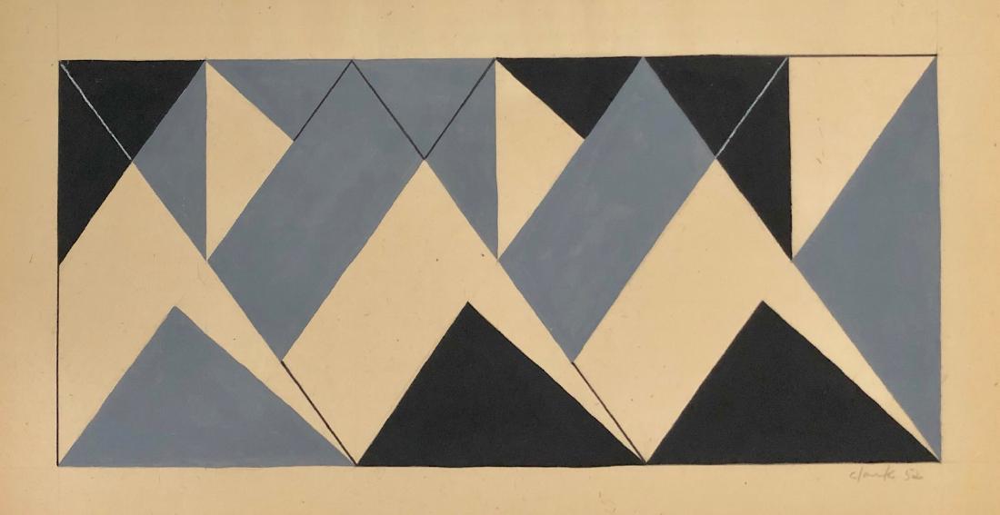 Lygia Clark 1952 Mixed Media on paper 8" x 15": Frame: 16" x 23" Shipping in USA $ 120 Lygia Clark was a Brazilian artist best known for her painting and installation work. She was often associated with the Brazilian Constructivist movements of the