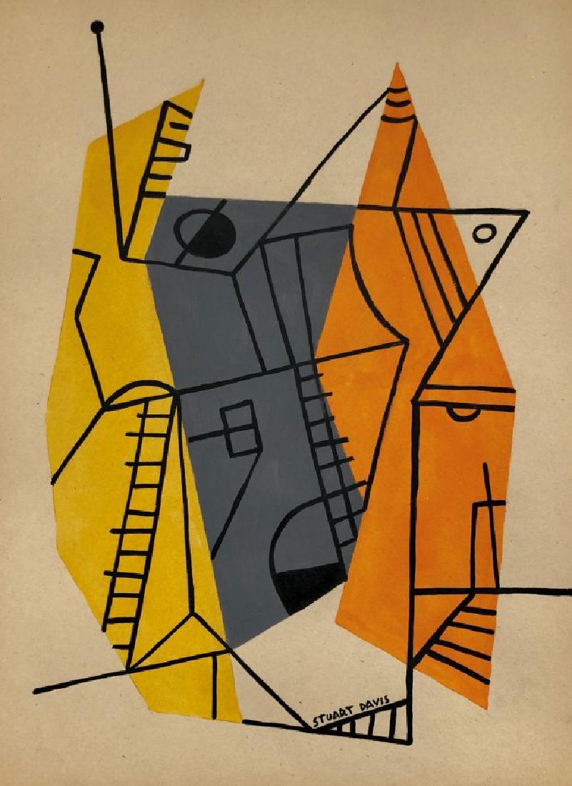 Stuart Davis 1923 Ink and Gouache on paper 10.5" x 7.5" (1 of 2)