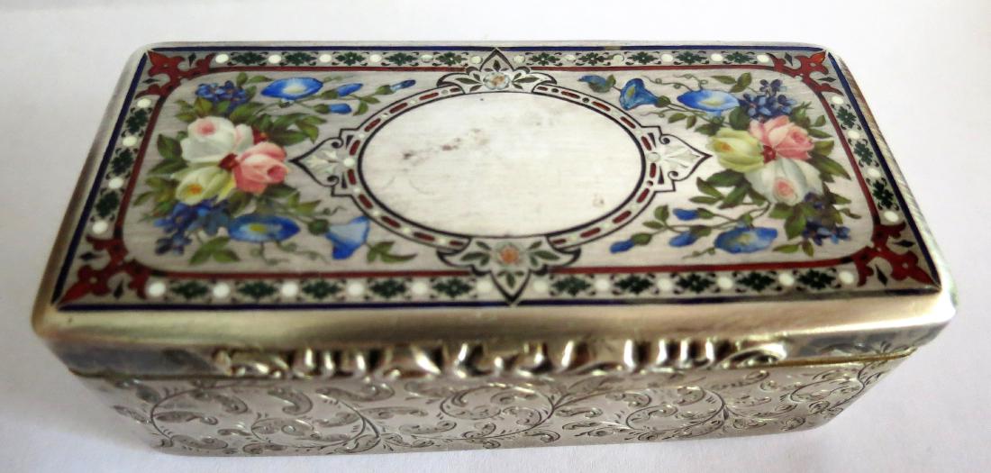 Sterling Silver & Enamel Box L: 5.5" Birmingham (1 of 5)