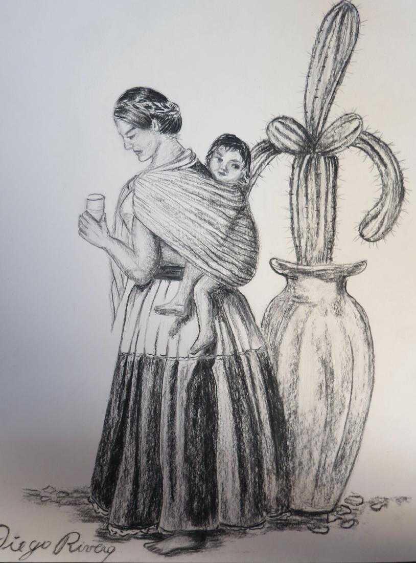 Diego Rivera - Pencil on Paper 11" x 8.5" (1 of 2)